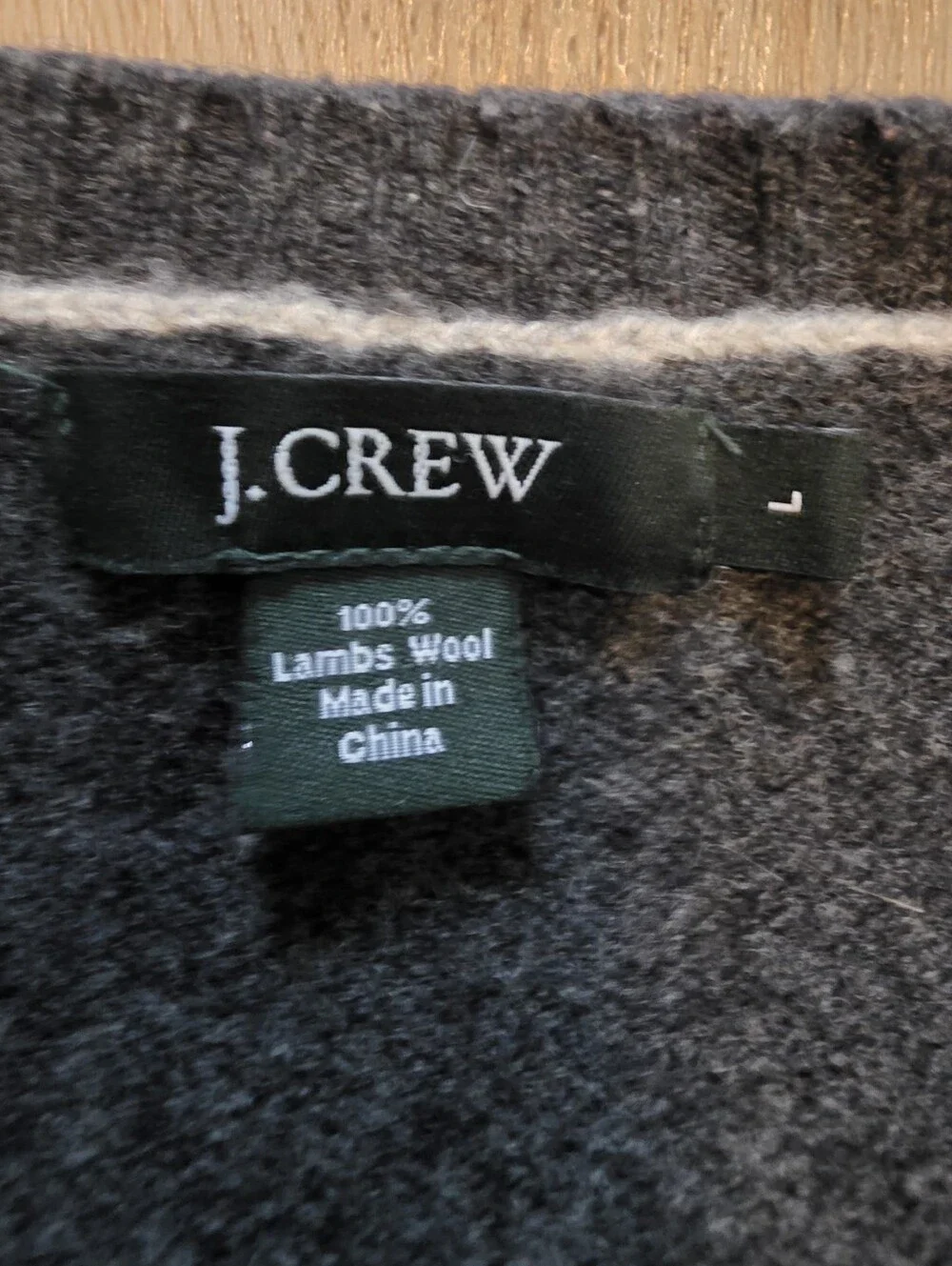 J.Crew Men’s 100% Lambswool Crewneck Sweater Charcoal Gray Size Large